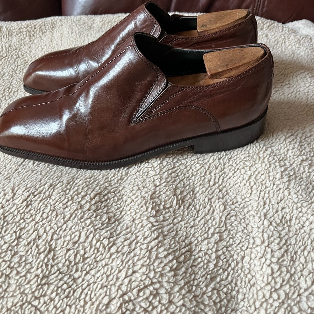 Men Giorgio Burtini Private Collection Brown Leather Slip On Shoe - Picture 3 of 6